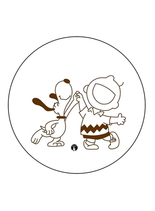 BP Printed Round Mousepad Brown/White