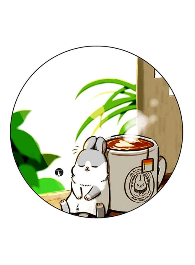 BP Rabbit Printed Round Mousepad White/Brown/Green