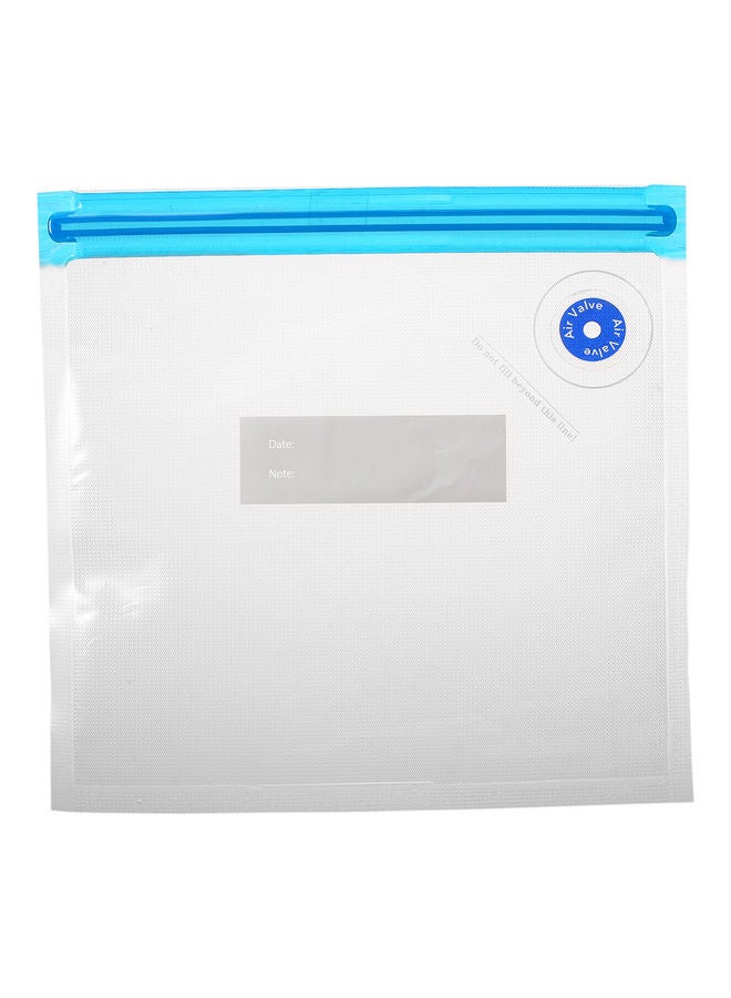طقم أكياس حفظ الطعام خالية من مادة بيسفينول أ مكون من 10 أكياس أبيض/أزرق 30x5.7x8سم  - Image 5