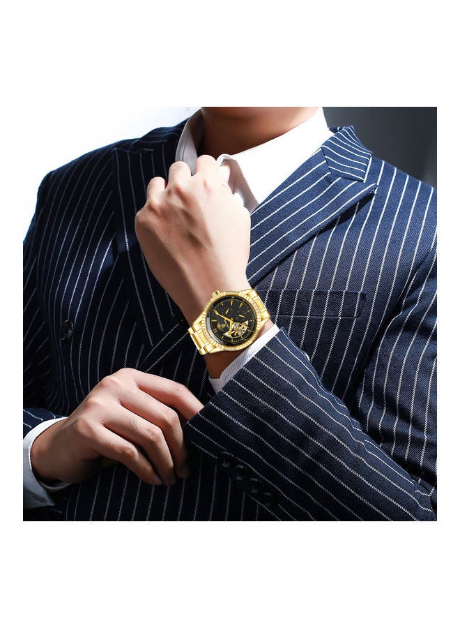Generic - 629F TEVISE men's mechanical watch room gold white - Image 1
