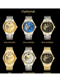 Generic 629F TEVISE men's mechanical watch room gold black  - Image 2