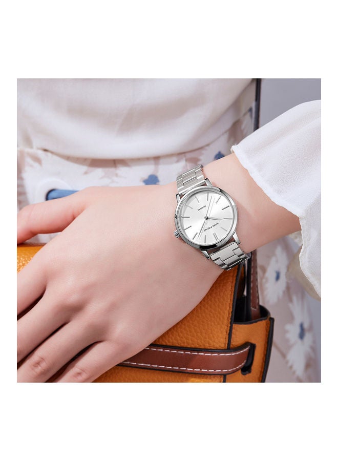 MINI FOCUS Lady watch steel shell white steel belt
