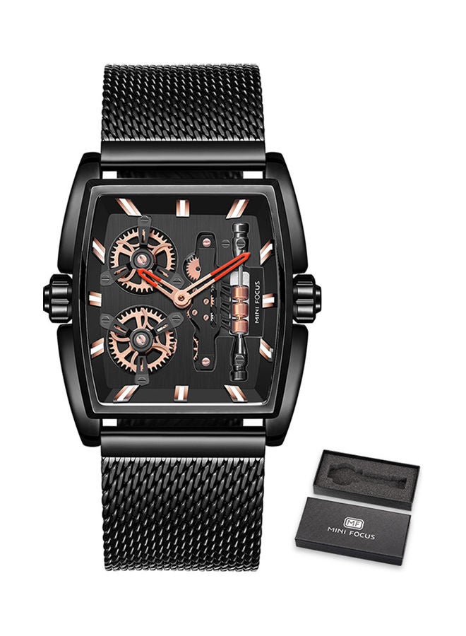 Men's MINI FOCUS men's watch mesh belt style black - Image 1