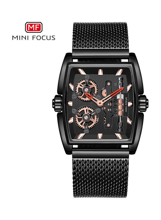Men's MINI FOCUS men's watch mesh belt style black - Image 2