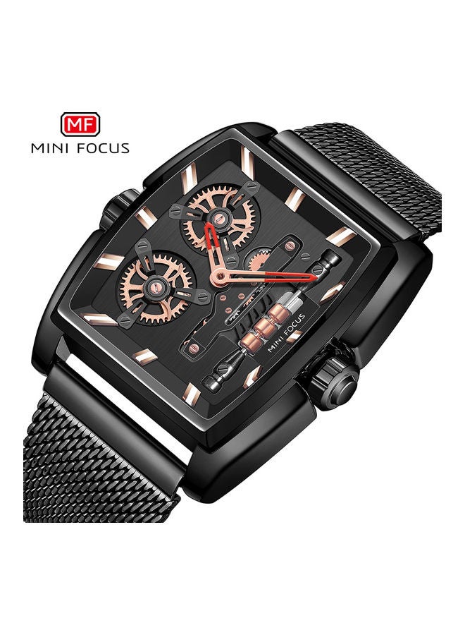 Men's MINI FOCUS men's watch mesh belt style black - Image 3