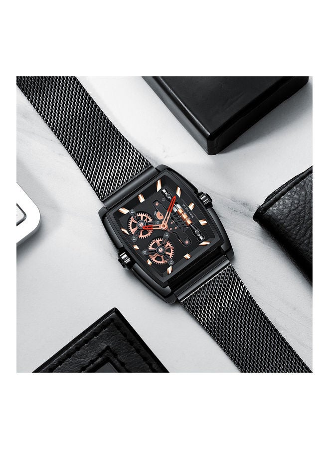Men's MINI FOCUS men's watch mesh belt style black - Image 4