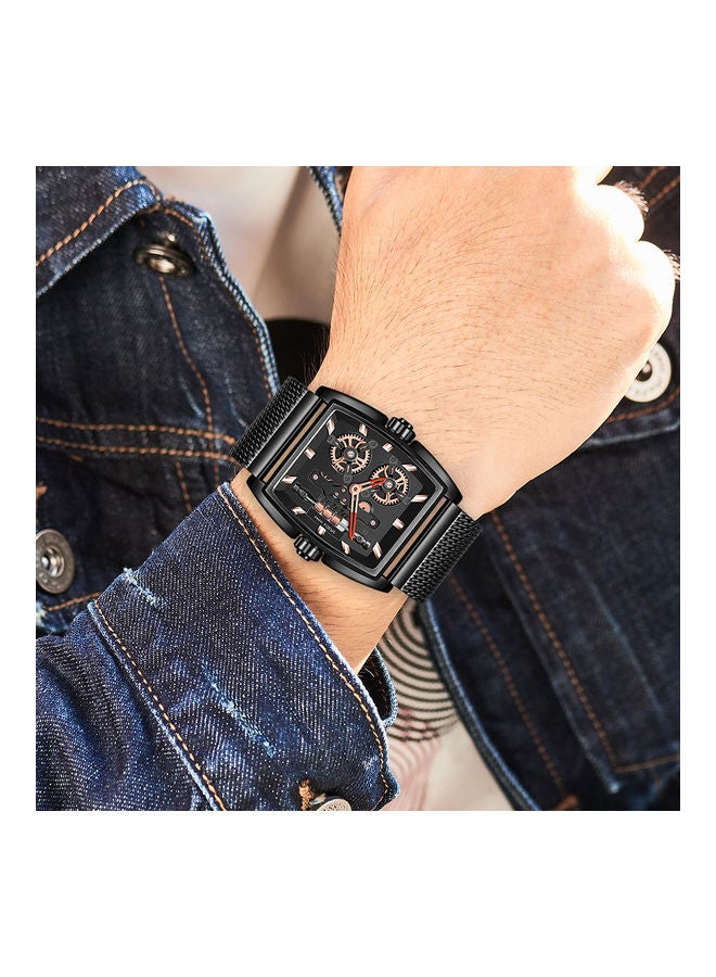 Men's MINI FOCUS men's watch mesh belt style black - Image 5