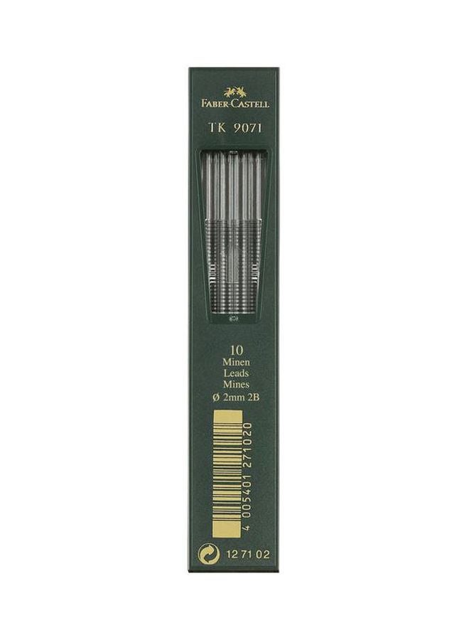 FABER-CASTELL - Pack Of 10 TK 9071 2B Refill Leads Black - Image 1