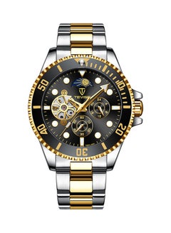 TEVISE mechanical men's watch gold black