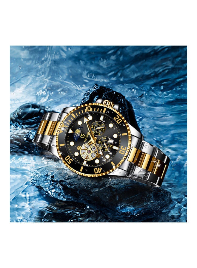 Generic - TEVISE mechanical men's watch gold black - Image 1