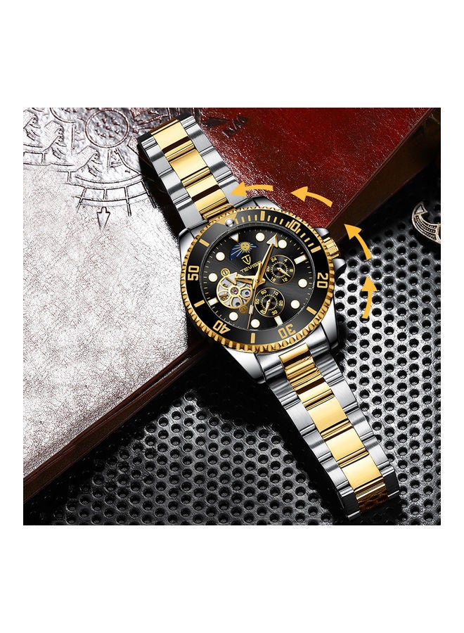 Generic - TEVISE mechanical men's watch gold black - Image 1