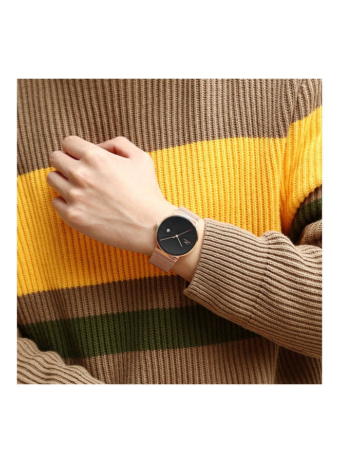 Men's ONOLA 38 fashion mesh belt waterproof men's watch silver - Image 4