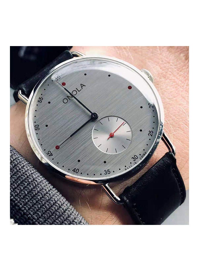 ONOLA 38 fashion classic retro waterproof steel strap watch grey dot belt  - Image 3