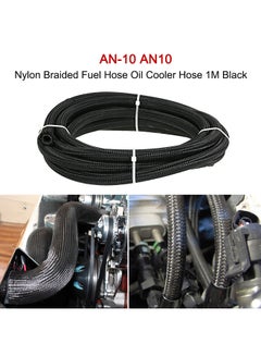 AN-10 AN10 Nylon Braided Fuel Hose Oil Cooler Hose 1M Black