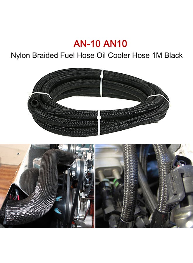 Generic - AN-10 AN10 Nylon Braided Fuel Hose Oil Cooler Hose 1M Black - Image 1