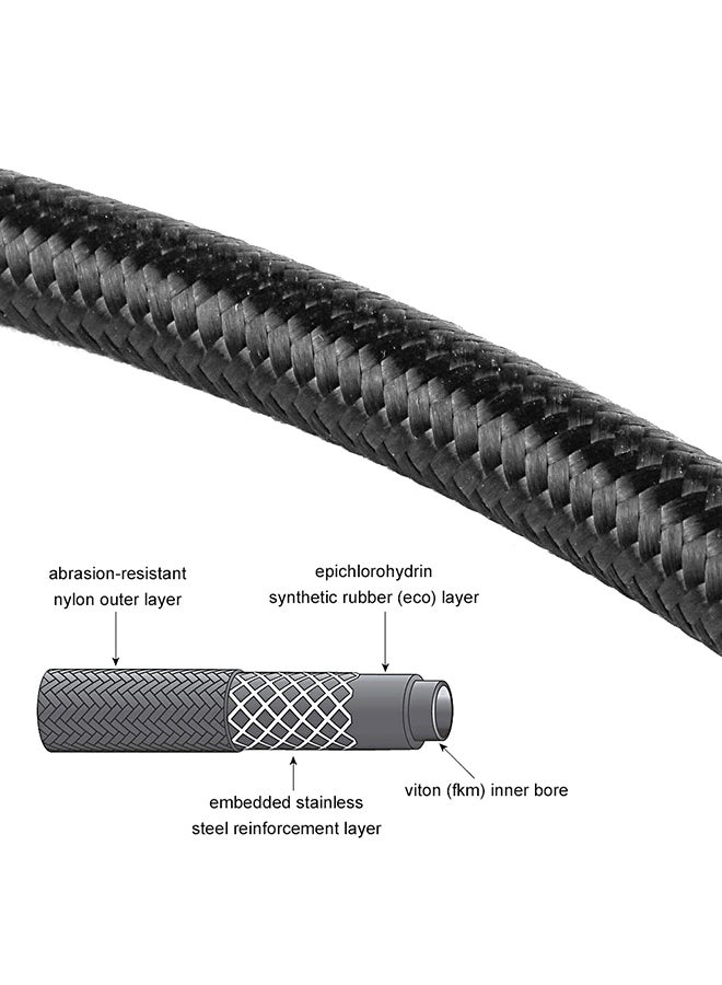 Generic - AN-10 AN10 Nylon Braided Fuel Hose Oil Cooler Hose 1M Black - Image 1