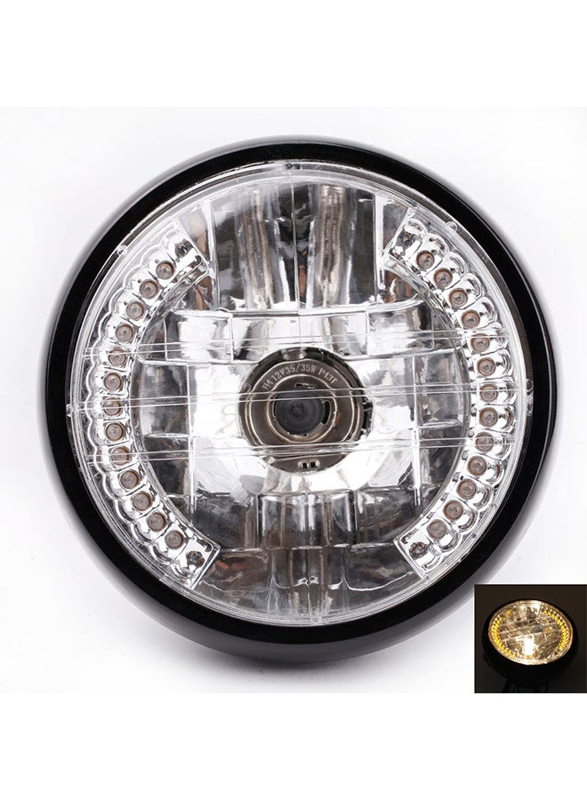 Generic 7" Halo Motorcycle Headlight LED Turn Signal with H4 Bulb  - Image 1
