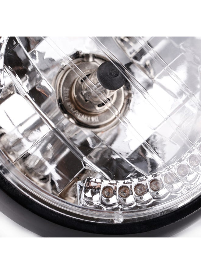 Generic 7" Halo Motorcycle Headlight LED Turn Signal with H4 Bulb  - Image 4