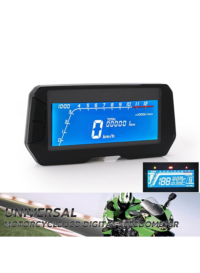 عداد مسافات رقمي يناسب جميع الدراجات النارية مزود بشاشة LCD و6 تروس بسرعة 12000 دورة في الدقيقة ومزود بإضاءة خلفية وعداد مسافة 2,4 أسطوانات - Image 4