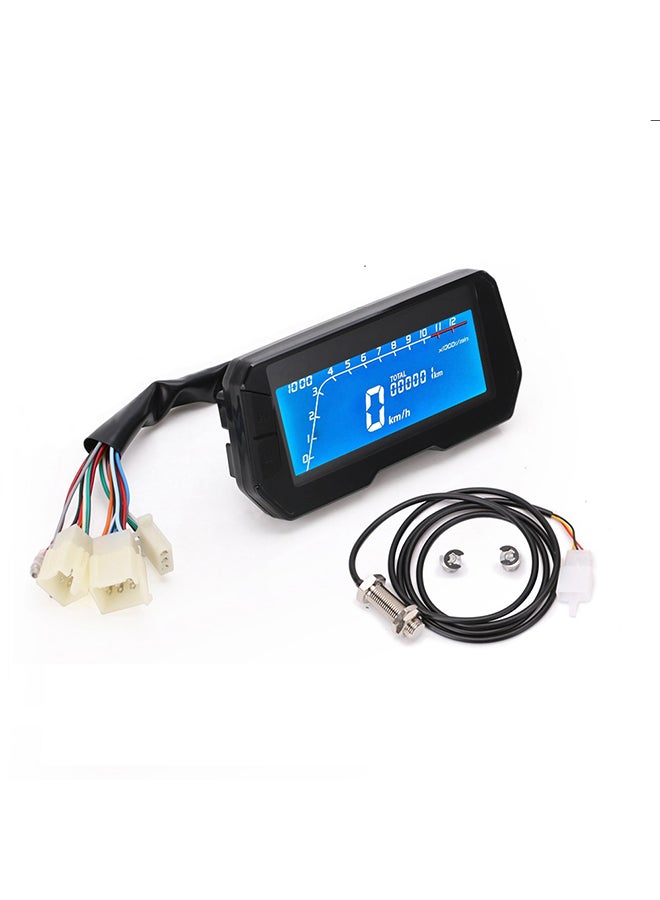 عداد مسافات رقمي يناسب جميع الدراجات النارية مزود بشاشة LCD و6 تروس بسرعة 12000 دورة في الدقيقة ومزود بإضاءة خلفية وعداد مسافة 2,4 أسطوانات - Image 2