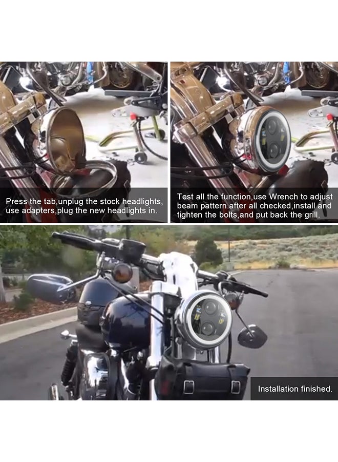 Generic 5.75 inch LED Headlight Motorcycle Projector Headlamp Super Wide Angle Driving Light  - Image 2
