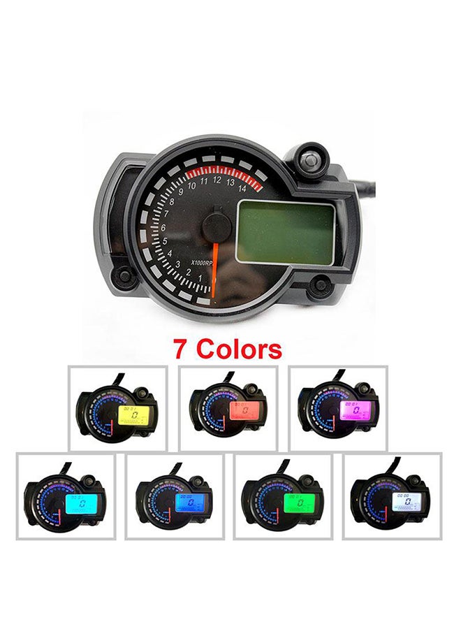 Generic - Universal Adjustable Color Backlight LCD Digital Motorcycle Speedometer Odometer Motor Bike Tachometer - Image 1