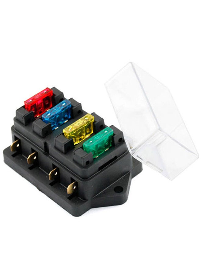 12V/24V Car Vehicle Van Circuit Standard ATO 4 Blade Fuse Box Block Holder+Fuse - Image 1