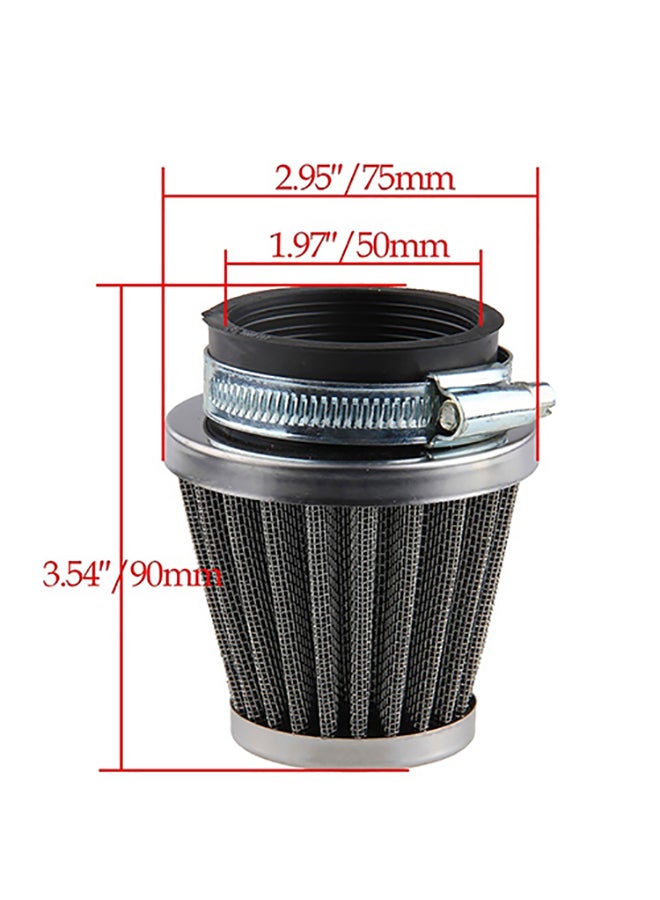 Motorcycle Accessories Oval Metallic Clamp-on Refit Intake Funnel Air Filter - Image 4