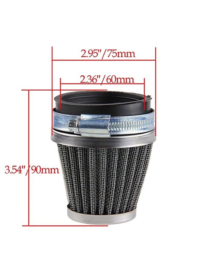Motorcycle Accessories Oval Metallic Clamp-on Refit Intake Funnel Air Filter - Image 4