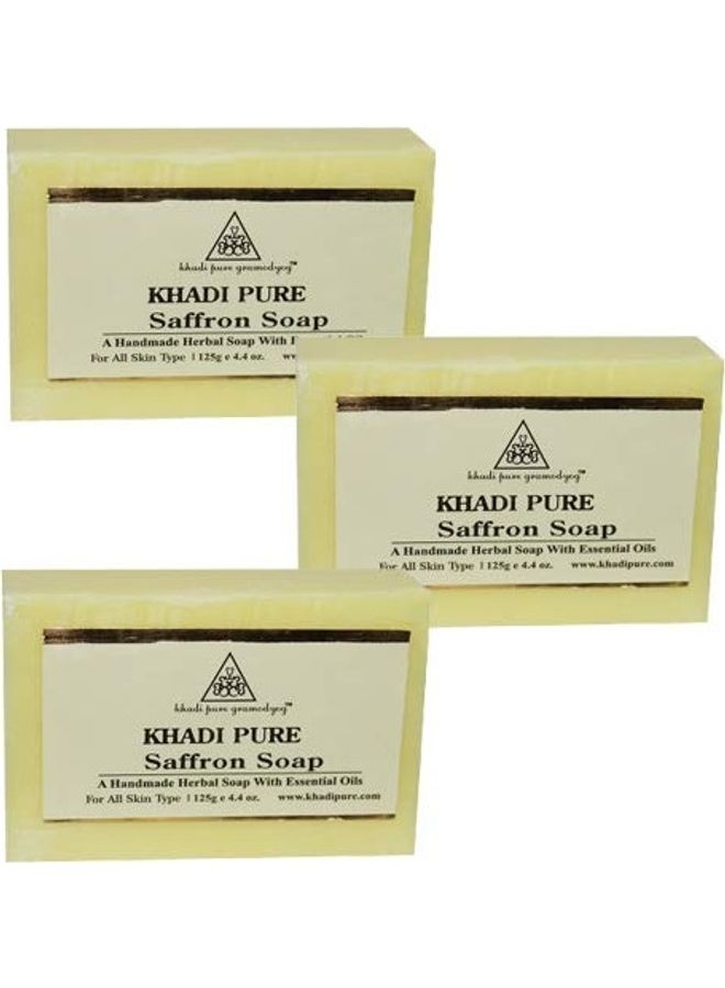 خادي بيور مجموعة صابون عشبي بالزعفران مكونة من 3 قطع 125جرام