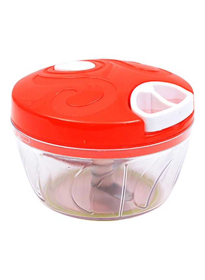 أداة يدوية لتقطيع شرائح البصل والثوم مع حبل يدوي لتقطيع الطعام أحمر 13*13*13سم - Image 1