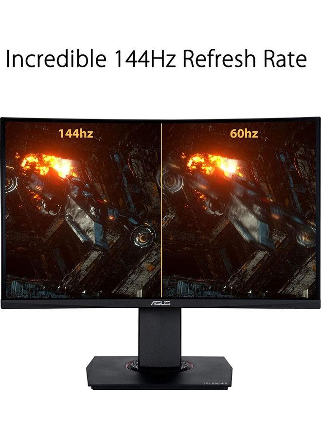 ASUS - 90LM0570-B01170 23.6 inch VA LED Full HD Curved Gaming Monitor With 144Hz, AMD FreeSync and DisplayPort HDMI Black - Image 1