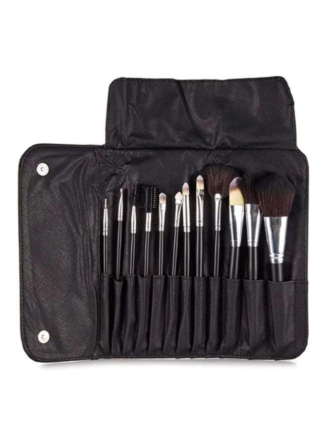 12-Piece Brush Set With Pouch Black/Silver - v1604931108/N18791236A_3