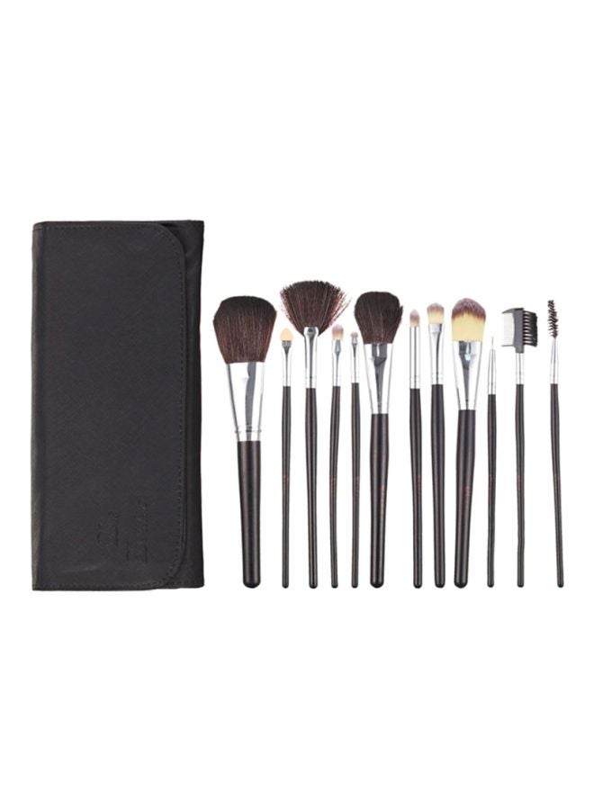 12-Piece Brush Set With Pouch Black/Silver - v1604931110/N18791236A_1