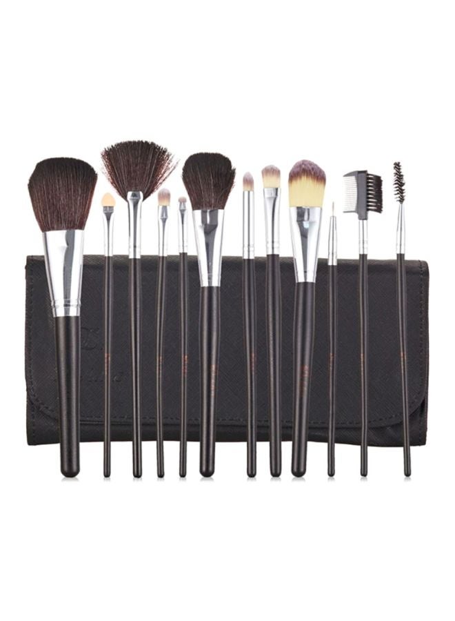 12-Piece Brush Set With Pouch Black/Silver - v1604931110/N18791236A_2