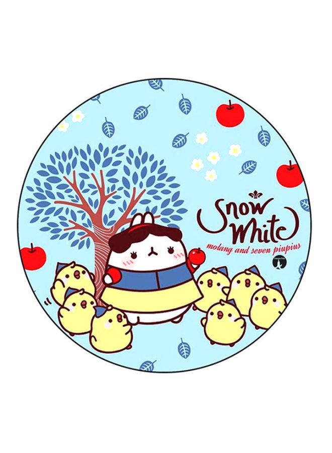 BP Snow White Printed Round Mousepad Blue/Yellow/Red