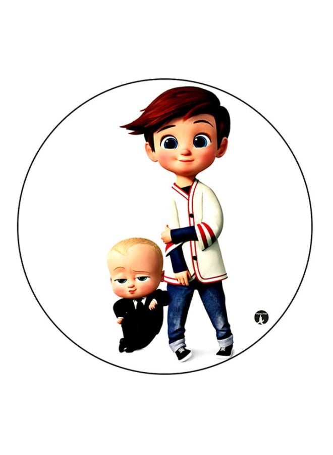 BP Boss Baby Printed Round Mousepad White/Brown/Blue