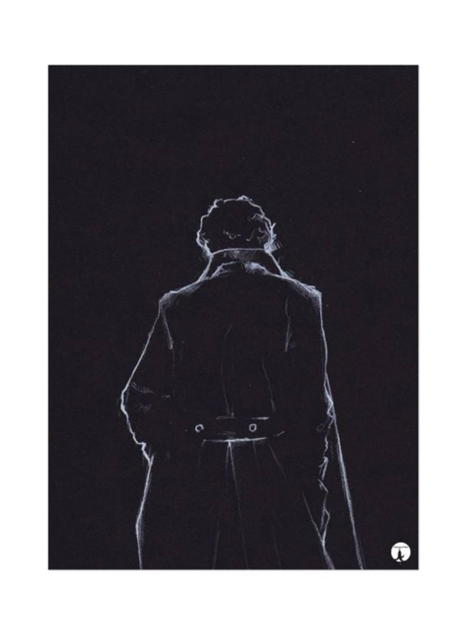 لوحة ماوس بطبعة من مسلسل "Sherlock" أسود/ أبيض