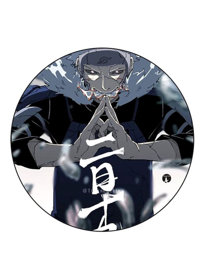 بي بي لوحة ماوس دائرية مُزينة بطبعة أسود/أزرق/رمادي