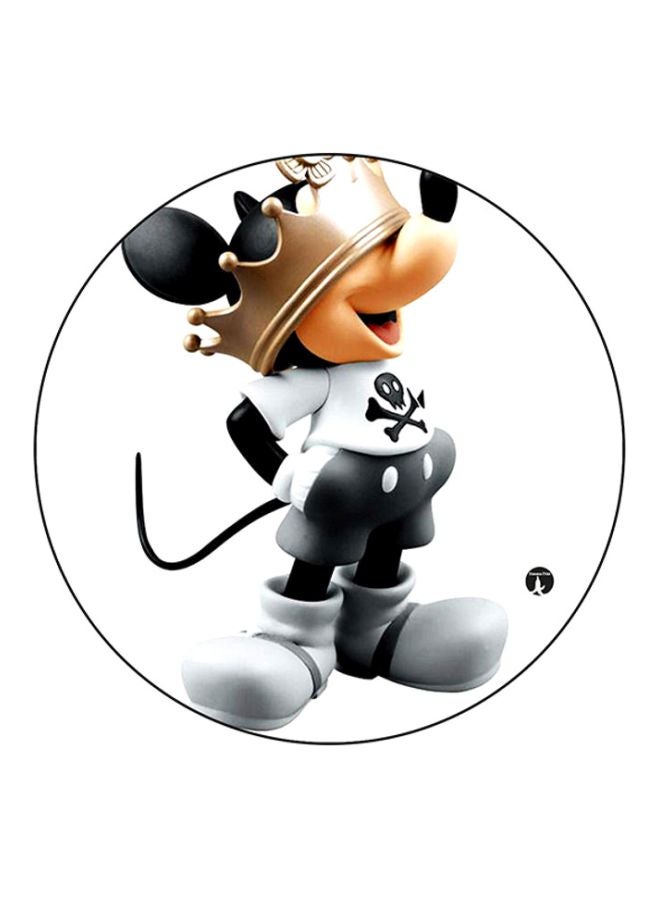 BP Mickey Mouse Printed Round Mousepad White/Black/Brown