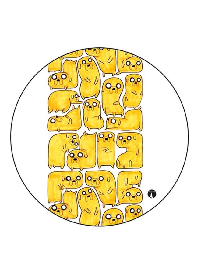 BP Adventure Time Printed Round Mousepad White/Yellow