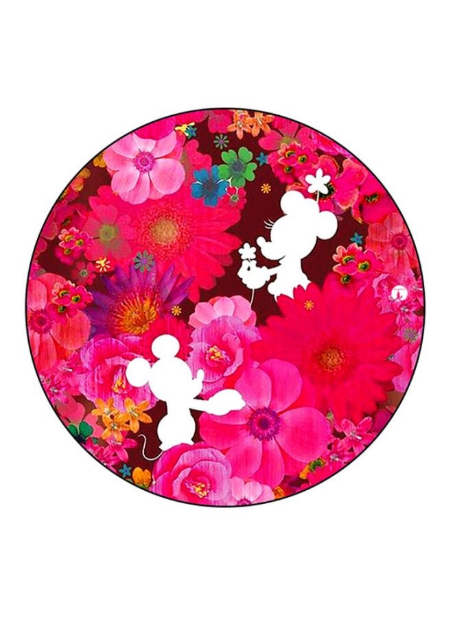 BP Floral Printed Round Mousepad Pink/White/Green