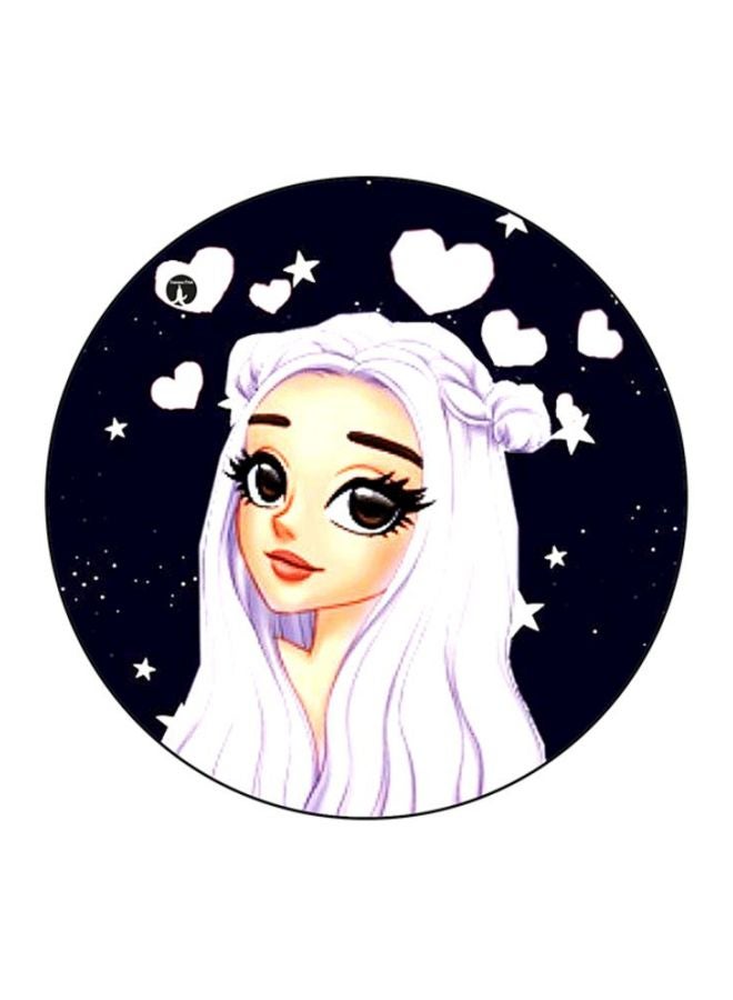 BP Girl Printed Round Mousepad Black/White/Beige