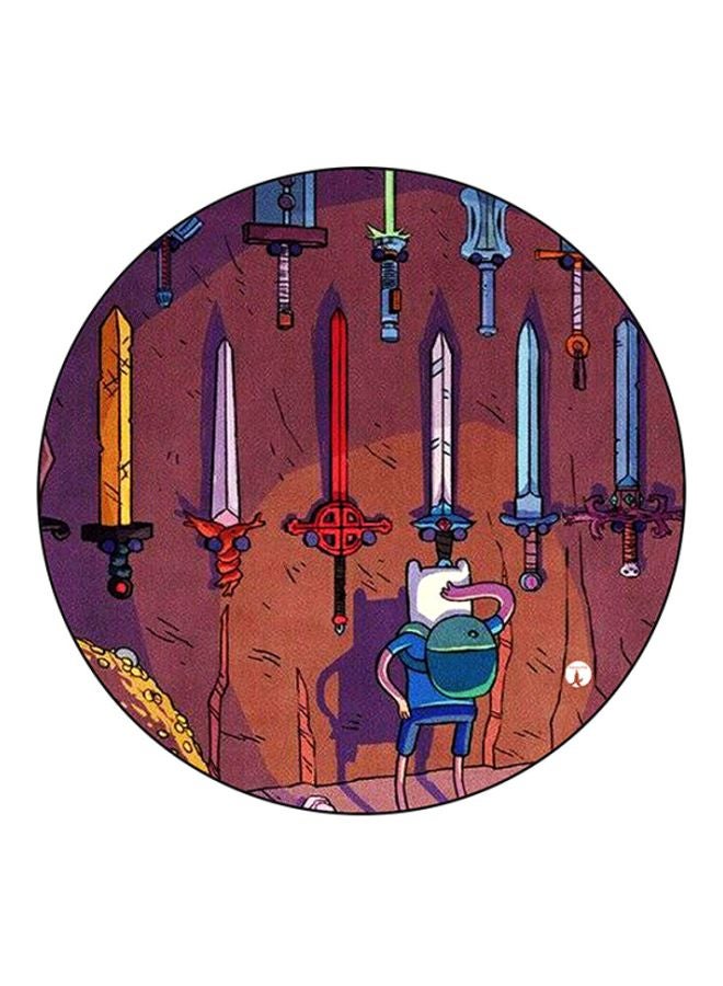 BP Adventure Time Printed Round Mousepad Brown/Yellow/Blue