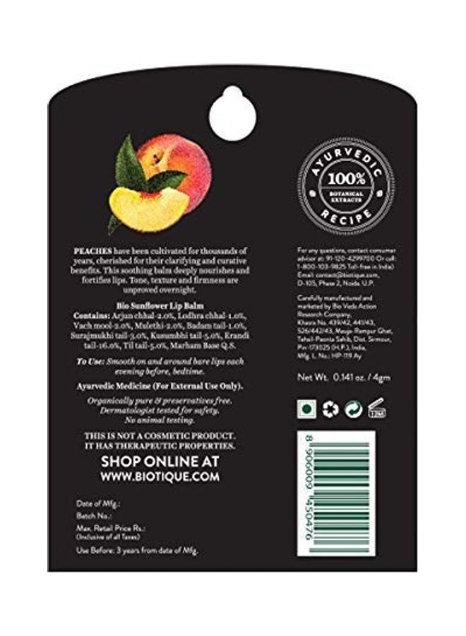 Biotique - Bio Peach It Lip Balm Pink - Image 1