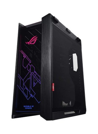 صندوق جهاز الكمبيوتر آر أو جي ستريكس هيليوس متوسط الارتفاع بتقنية ATX/EATX وإضاءة RGB إصدار باللون الأسود مزود بمقبض ومصنوع من الزجاج المقوى وإطار من الألومنيوم ودعائم لوحدة معالجة الرسومات ودعامة الرادياتير وتكنولوجيا أورا سينك - v1604934617/N42028062A_1