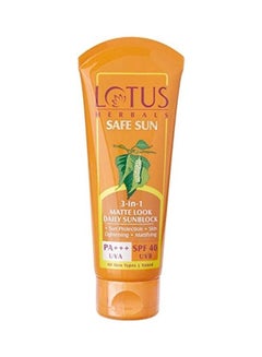 Lotus 3 In 1 Herbals Safe Sun Matte Look Sunblock SPF-40 100grams 