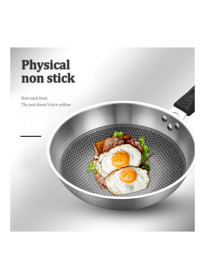 مقلاة تقليب من الستانلس ستيل مزودة بمقبض فضي 30x9x30سم - Image 4