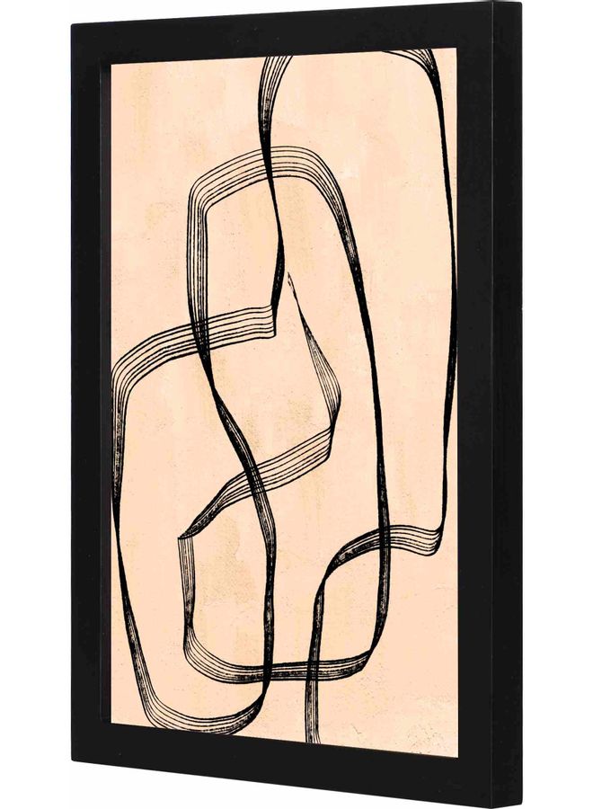 LOWHA Abstract Framed Wall Art Painting Black - Image 1