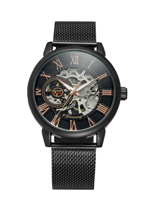 A9 Forsining Fusini mechanical movement Roman numeral black belt black disk  - Image 2